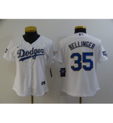 Women's Nike Los Angeles Dodgers #35 Cody Bellinger White Champions Jersey