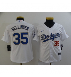 Youth Nike Los Angeles Dodgers #35 Cody Bellinger White Champions Authentic Jersey