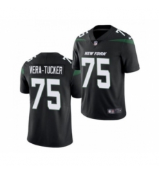 Men's New York Jets #75 Alijah Vera-Tucker 2021 Football Draft Black Vapor Untouchable Limited Jersey