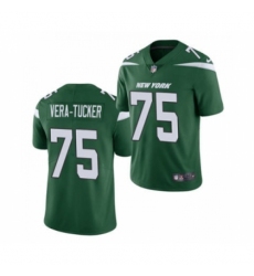 Men's New York Jets #75 Alijah Vera-Tucker 2021 Football Draft Green Vapor Untouchable Limited Jersey