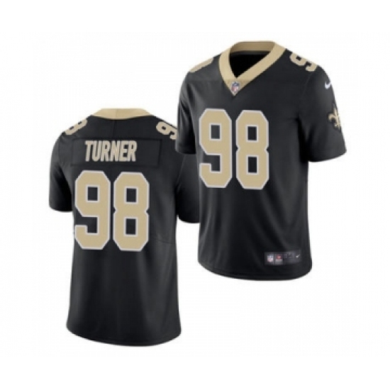 Men's New Orleans Saints #98 Payton Turner 2021 Football Draft Black Limited Jersey Men's New Orleans Saints #98 Payton Turner 2021 Football Draft Black Limited Jersey