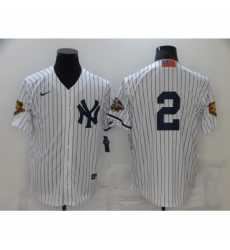 Men's New York Yankees #2 Derek Jeter White Nike Game Throwback Jersey