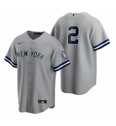 Men's Nike New York Yankees #2 Derek Jeter Gray 2020 Hall of Fame Induction Stitched Baseball Jersey