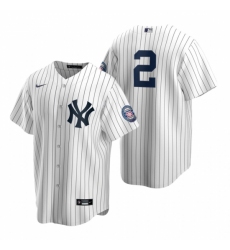 Men's Nike New York Yankees #2 Derek Jeter White 2020 Hall of Fame Induction Stitched Baseball Jersey