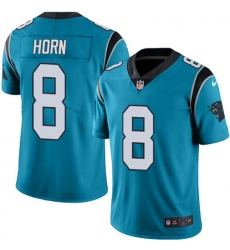Youth Nike Carolina Panthers #8 Jaycee Horn Blue Stitched NFL Limited Rush Jersey