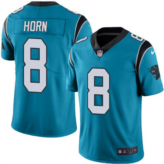 Youth Nike Carolina Panthers #8 Jaycee Horn Blue Stitched NFL Limited Rush Jersey Youth Nike Carolina Panthers #8 Jaycee Horn Blue Stitched NFL Limited Rush Jersey