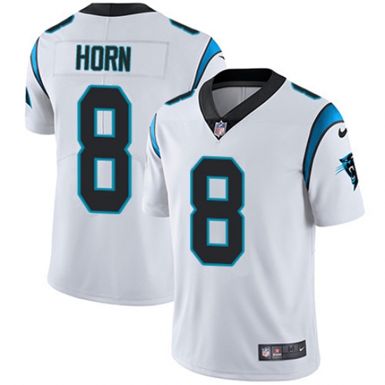 Youth Nike Carolina Panthers #8 Jaycee Horn White Stitched NFL Vapor Untouchable Limited Jersey Youth Nike Carolina Panthers #8 Jaycee Horn White Stitched NFL Vapor Untouchable Limited Jersey