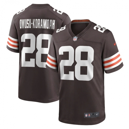 Men's Cleveland Browns #28 Jeremiah Owusu-Koramoah Nike Brown 2021 NFL Draft Pick Player Game Jersey Men's Cleveland Browns #28 Jeremiah Owusu-Koramoah Nike Brown 2021 NFL Draft Pick Player Game Jersey