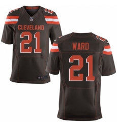 Men's Nike Cleveland Browns #21 Denzel Ward Elite Brown Team Color NFL Jersey Men's Nike Cleveland Browns #21 Denzel Ward Elite Brown Team Color NFL Jersey