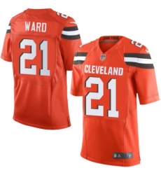 Men's Nike Cleveland Browns #21 Denzel Ward Elite Orange Alternate NFL Jersey