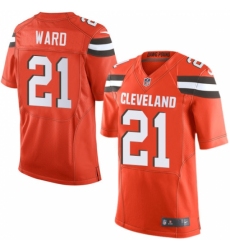 Men's Nike Cleveland Browns #21 Denzel Ward Elite Orange Alternate NFL Jersey Men's Nike Cleveland Browns #21 Denzel Ward Elite Orange Alternate NFL Jersey