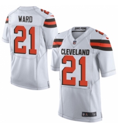 Men's Nike Cleveland Browns #21 Denzel Ward Elite White NFL Jersey