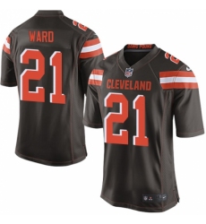 Men's Nike Cleveland Browns #21 Denzel Ward Game Brown Team Color NFL Jersey