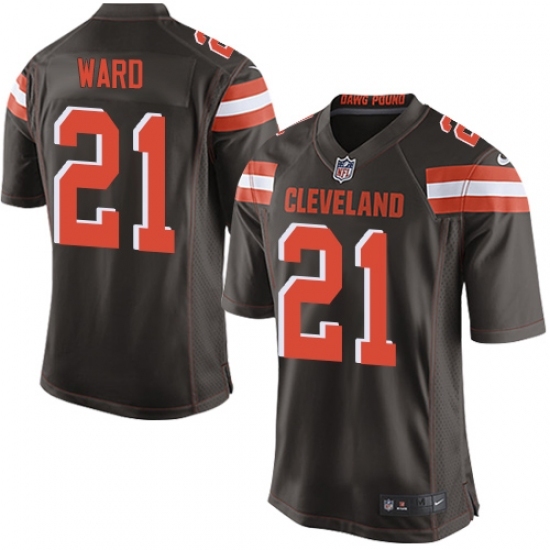Men's Nike Cleveland Browns #21 Denzel Ward Game Brown Team Color NFL Jersey Men's Nike Cleveland Browns #21 Denzel Ward Game Brown Team Color NFL Jersey
