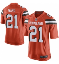 Men's Nike Cleveland Browns #21 Denzel Ward Game Orange Alternate NFL Jersey