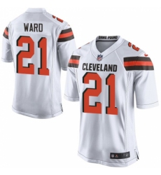 Men's Nike Cleveland Browns #21 Denzel Ward Game White NFL Jersey