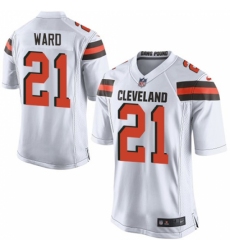 Men's Nike Cleveland Browns #21 Denzel Ward Game White NFL Jersey Men's Nike Cleveland Browns #21 Denzel Ward Game White NFL Jersey