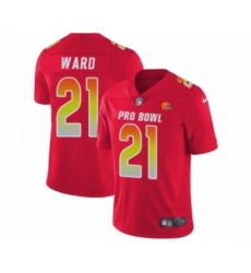 Men's Nike Cleveland Browns #21 Denzel Ward Limited Red AFC 2019 Pro Bowl NFL Jersey