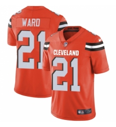 Men's Nike Cleveland Browns #21 Denzel Ward Orange Alternate Vapor Untouchable Limited Player NFL Jersey