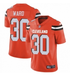 Men's Nike Cleveland Browns #30 Denzel Ward Orange Alternate Vapor Untouchable Limited Player NFL Jersey