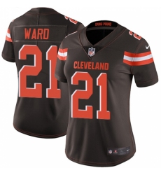 Women's Nike Cleveland Browns #21 Denzel Ward Brown Team Color Vapor Untouchable Limited Player NFL Jersey