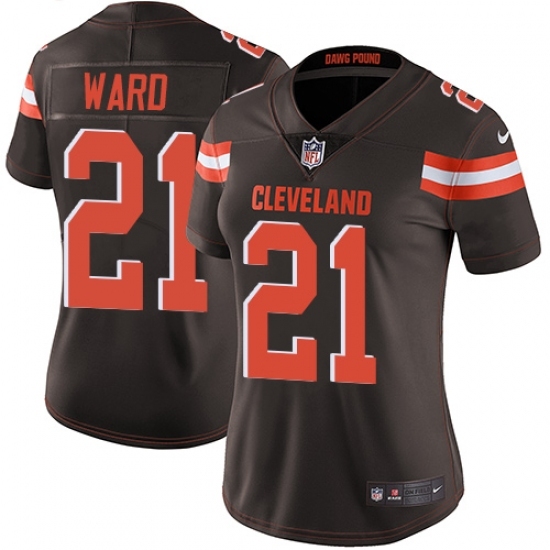 Women's Nike Cleveland Browns #21 Denzel Ward Brown Team Color Vapor Untouchable Limited Player NFL Jersey Women's Nike Cleveland Browns #21 Denzel Ward Brown Team Color Vapor Untouchable Limited Player NFL Jersey