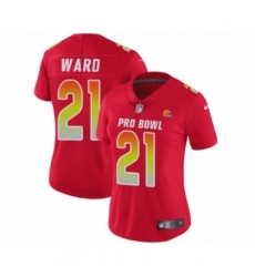 Women's Nike Cleveland Browns #21 Denzel Ward Limited Red AFC 2019 Pro Bowl NFL Jersey