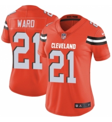 Women's Nike Cleveland Browns #21 Denzel Ward Orange Alternate Vapor Untouchable Limited Player NFL Jersey