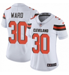 Women's Nike Cleveland Browns #30 Denzel Ward White Vapor Untouchable Limited Player NFL Jersey