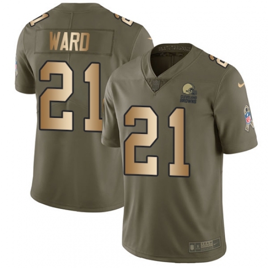 Youth Nike Cleveland Browns #21 Denzel Ward Limited Olive Gold 2017 Salute to Service NFL Jersey Youth Nike Cleveland Browns #21 Denzel Ward Limited Olive Gold 2017 Salute to Service NFL Jersey