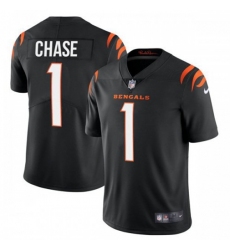 Men's Cincinnati Bengals #1 JaMarr Chase Black Nike Vapor Limited Jersey