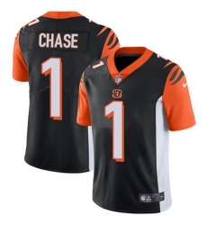 Men's Cincinnati Bengals #1 JaMarr Chase Nike 100th Season Vapor Limited Jersey Black