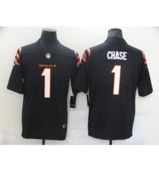 Men's Cincinnati Bengals #1 Ja'Marr Chase Nike Black 2021 NFL Draft First Round Pick Limited Jersey