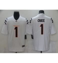 Men's Cincinnati Bengals #1 Ja'Marr Chase Nike White 2021 NFL Draft First Round Pick Limited Jersey