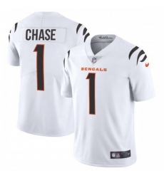 Men's Cincinnati Bengals #1 JaMarr Chase White Nike Vapor Limited Jersey