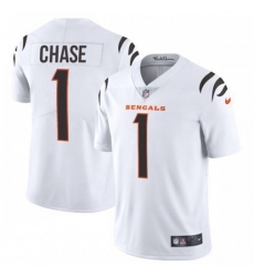 Men's Cincinnati Bengals #1 JaMarr Chase White Nike Vapor Limited Jersey