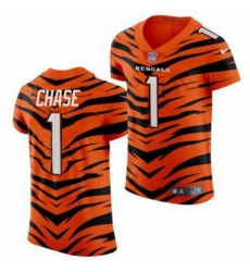 Men's Nike Cincinnati Bengals #1 JaMarr Chase 2021-22 Orange City Edition Elite NFL Jersey