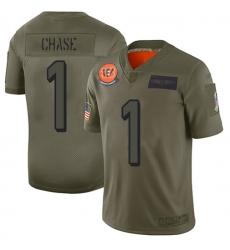 Men's Nike Cincinnati Bengals #1 JaMarr Chase Camo Stitched NFL Limited 2019 Salute To Service Jersey