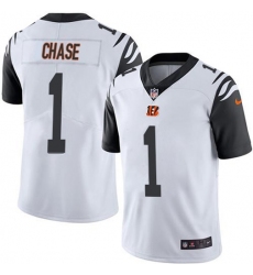 Men's Nike Cincinnati Bengals #1 JaMarr Chase White Stitched NFL Limited Rush Jersey