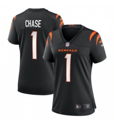 Women's Cincinnati Bengals #1 JaMarr Chase Black Nike Game Jersey