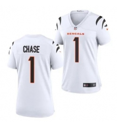 Women's Cincinnati Bengals #1 JaMarr Chase White Nike Game Jersey