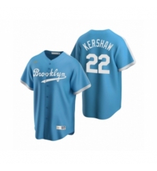 Men's Los Angeles Dodgers #22 Clayton Kershaw Nike Light Blue Cooperstown Collection Alternate Jersey