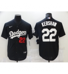 Men's Nike Los Angeles Dodgers #22 Clayton Kershaw Black Authentic Jersey