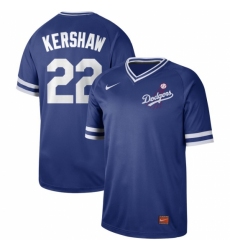 Men's Nike Los Angeles Dodgers #22 Clayton Kershaw Cooperstown Collection Legend V-Neck Jersey Royal