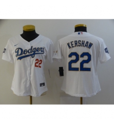 Women's Nike Los Angeles Dodgers #22 Clayton Kershaw White Champions Jersey