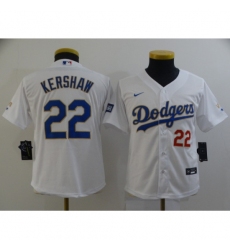 Youth Nike Los Angeles Dodgers #22 Clayton Kershaw White Champions Authentic Jersey