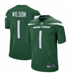 Youth New York Jets #1 Zach Wilson Nike Green 2021 NFL Draft First Round Pick Game Jersey