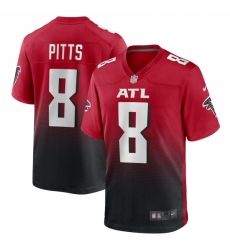 Men's Atlanta Falcons #8 Kyle Pitts Nike Red 2021 NFL Draft First Round Pick Player Limited Jersey