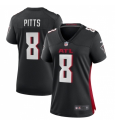 Women's Atlanta Falcons #8 Kyle Pitts Nike Black 2021 NFL Draft First Round Pick Player Game Jersey