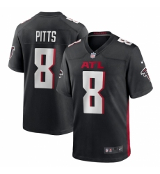Youth Atlanta Falcons #8 Kyle Pitts Nike Black 2021 NFL Draft First Round Pick Game Jersey